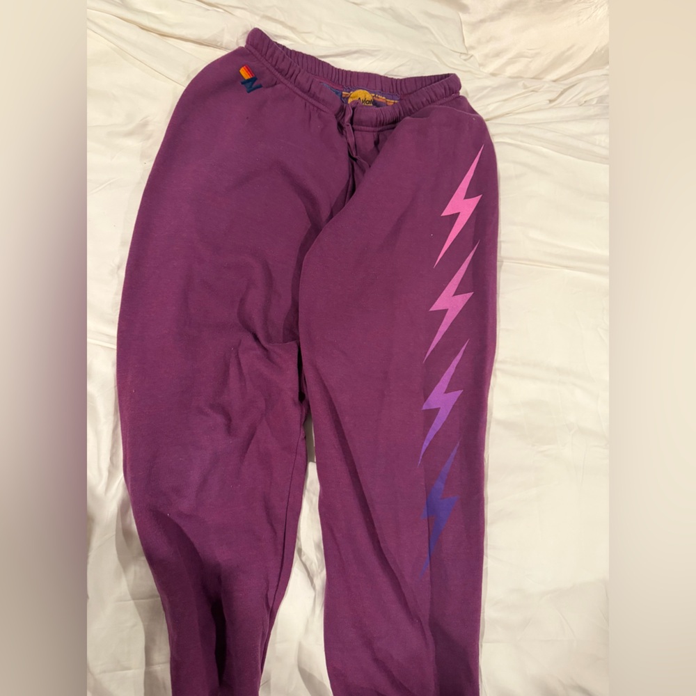 Aviator Nation Purple Lightning Track Pants
